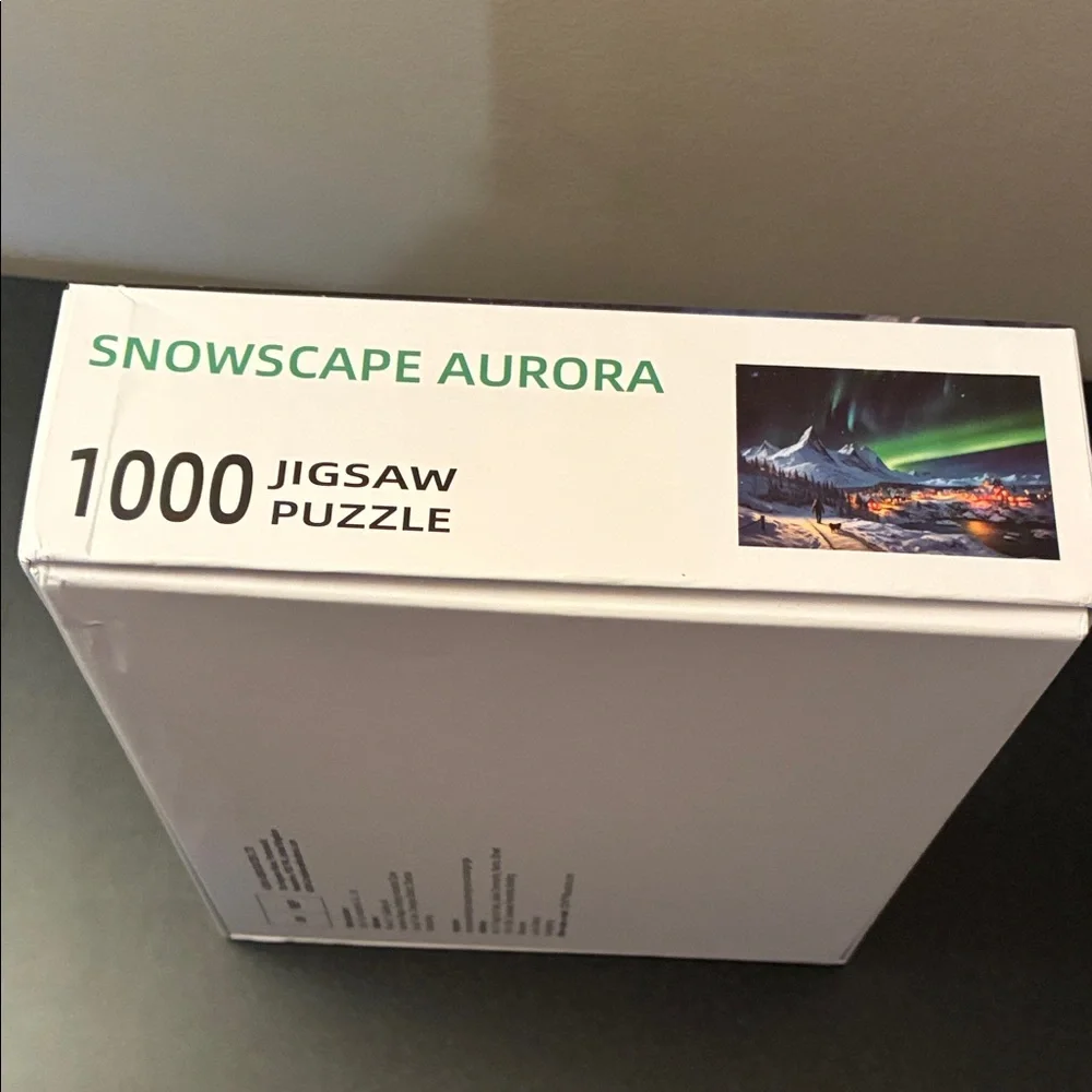 Snowscape Aurora Borealis Scenic Jigsaw Puzzle;  1000 pc;  Northern Lights - Picture 4 of 9